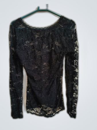 Black Sheer Lace Blouse