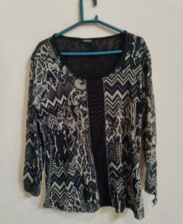 GERRY WEBER Black and White Patterned Blouse