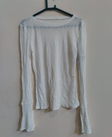 White Long-Sleeve Top