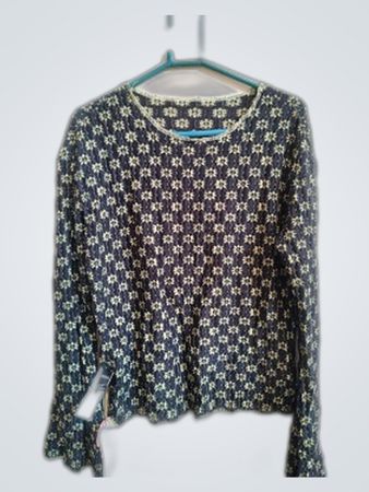Friful Printed Sheer Blouse
