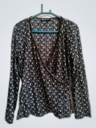Sézane Printed Wrap Blouse
