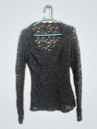 Black Lace Sheer Blouse