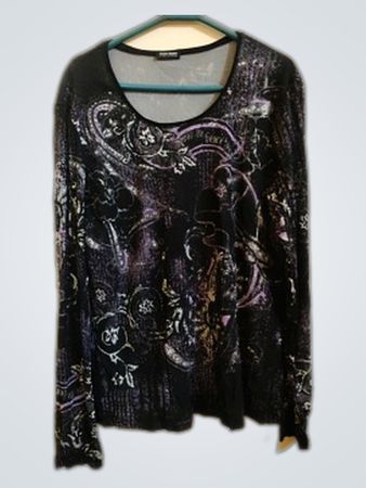 Long-Sleeved Blouse with Paisley Pattern