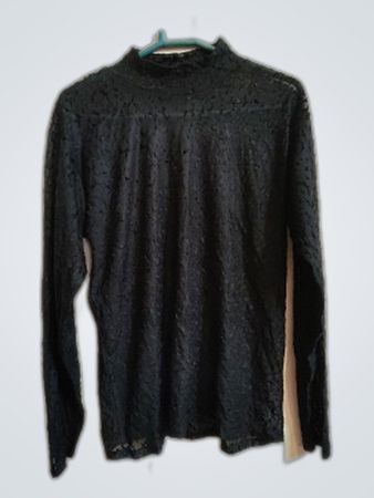 Black Lace Long Sleeve Blouse