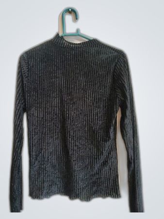 Unbranded Black Velvet Mock Neck Top