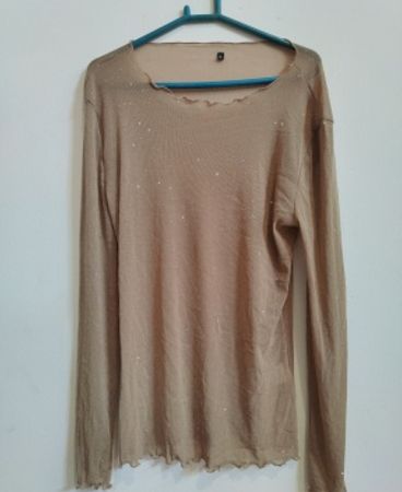 Brown Long-Sleeve Top