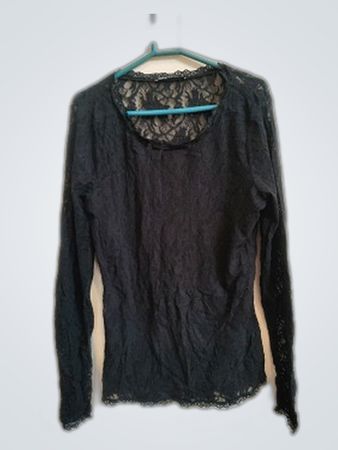 Express Black Lace Long Sleeve Blouse