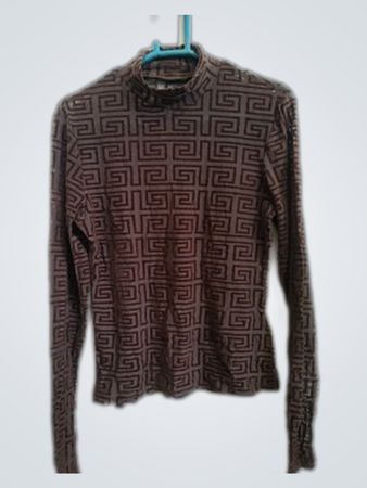 Brown Greek Key Pattern Sweater