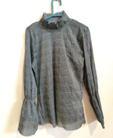 VA Milano Sheer Plaid Blouse