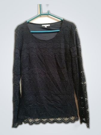 C&S Paris Black Lace Blouse