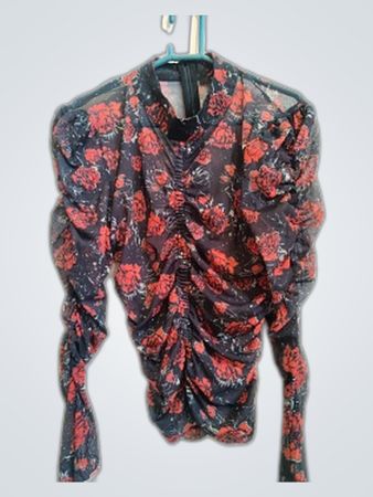 Nikkie Printed Sheer Blouse