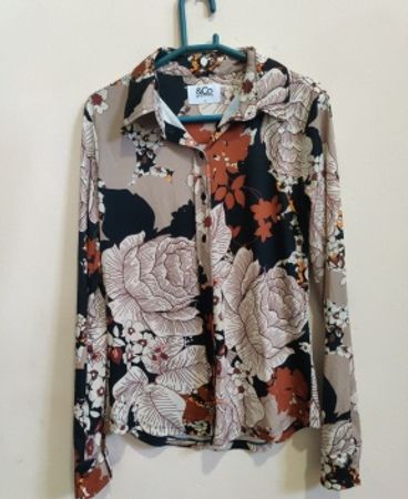 E&CO Floral Print Long Sleeve Blouse