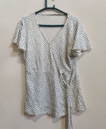 Women's White Polka Dot Blouse