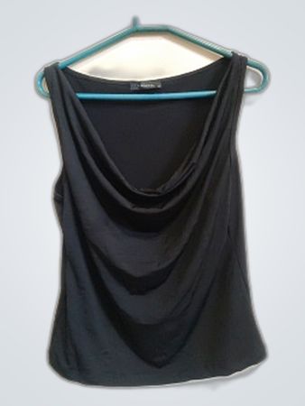 Black Draped Sleeveless Top