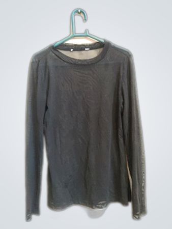 Black Sheer Long Sleeve Blouse