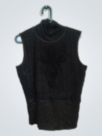 Marc Jacobs Black Sleeveless Turtleneck Knit Top
