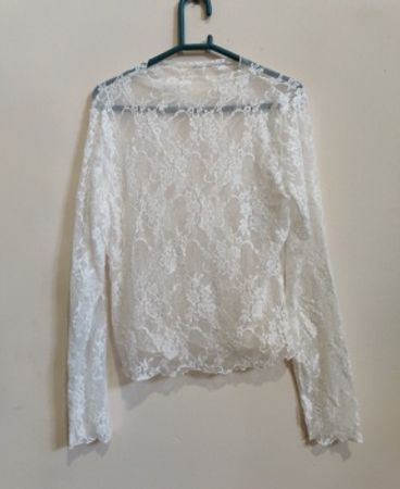 White Lace Sheer Blouse
