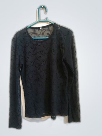 Black Sheer Lace Blouse