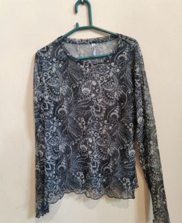 Page Printed Sheer Blouse