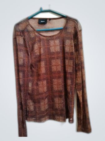 J.Object Sheer Plaid Blouse