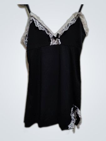 Black Lace Trim Camisole Top
