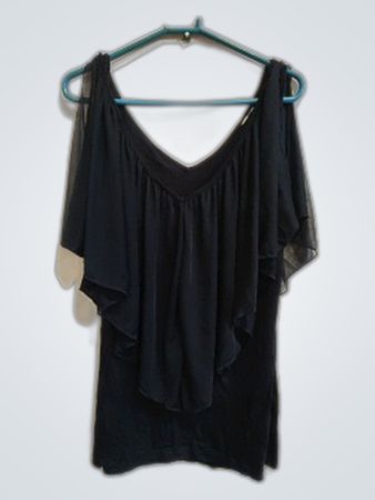 Black Ruffle Sleeve Blouse