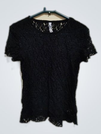 Page Black Lace Sheer Blouse