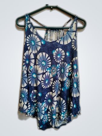 Unbranded Blue Floral Print Tank Top