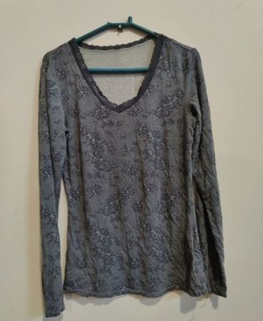 Tommy Hilfiger Lace V-Neck Long Sleeve Blouse