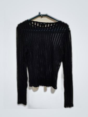 Monkiki Sheer Black Long Sleeve Blouse