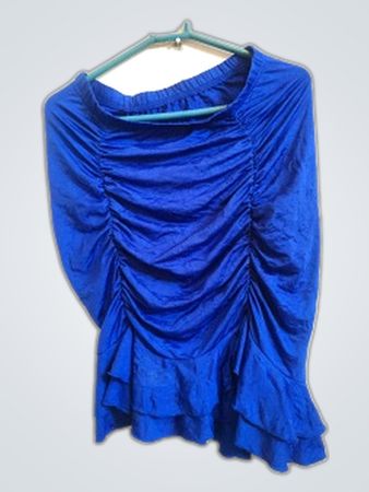 Unbranded Blue Shirred Mini Skirt