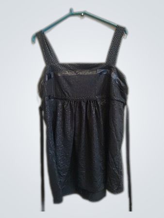 Camaieu Black Textured Strap Top