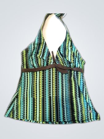 Striped Halter Bikini Top