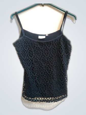 Authentic Brands Group Black Mesh Tank Top