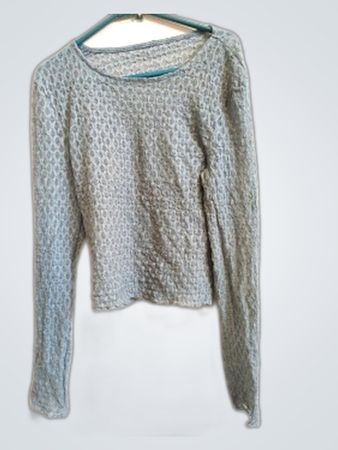 Unbranded Gray Cropped Knit Sweater
