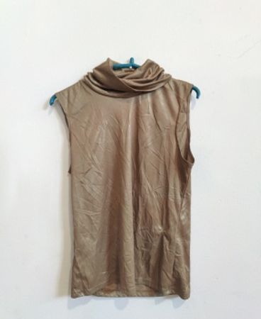 Brown Cowl Neck Top
