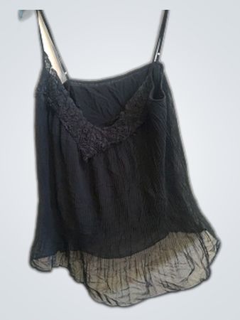 Black Lace Trim Camisole Top