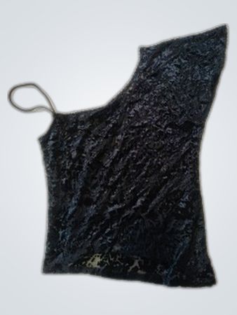 Black One-Shoulder Lace Cami Top