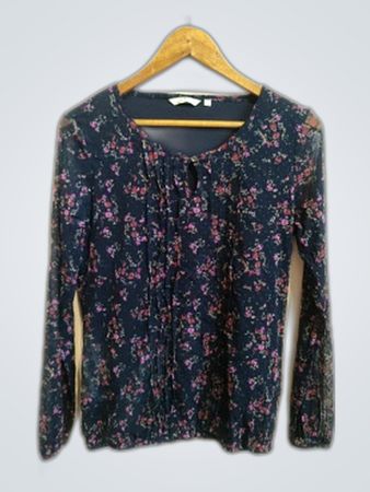 Long-Sleeved Floral Blouse