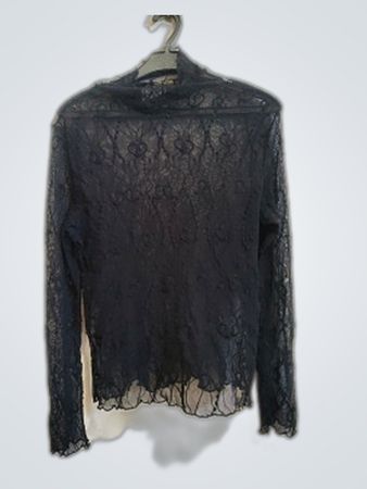 Black Sheer Lace Blouse