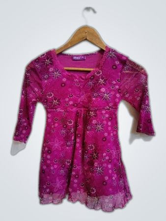 Okay Purple Sheer Floral Blouse