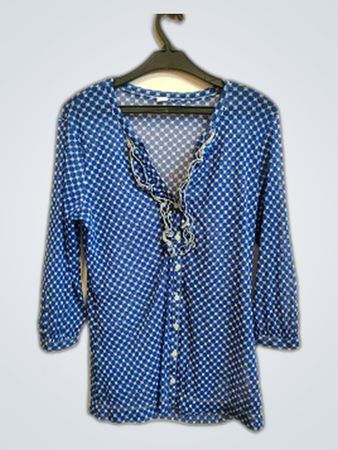 Zara Printed Ruffle Blouse