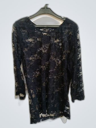Black Sheer Lace Blouse
