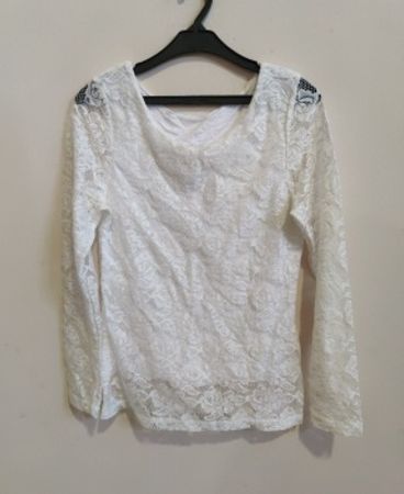 White Lace Long Sleeve Blouse