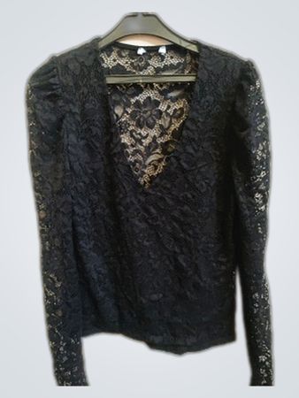 Black Lace Sheer Blouse