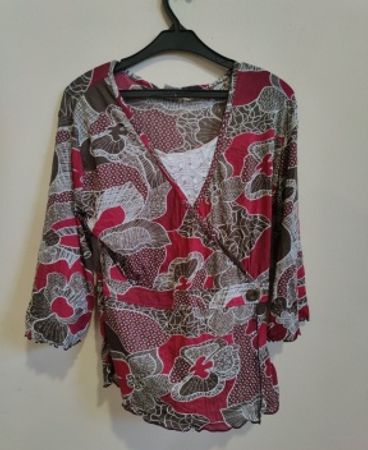 Printed Wrap Blouse