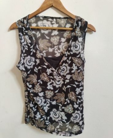 Sheer Floral Sleeveless Top