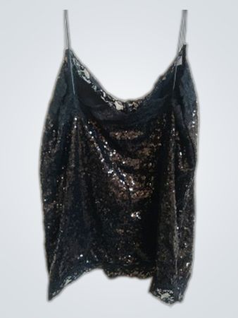 VILA Black Sequin Cami Top