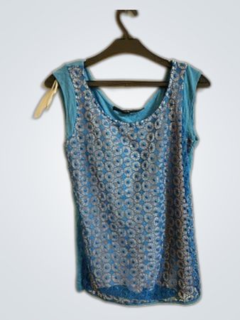 Stella McCartney Blue Sequin Embellished Sleeveless Top