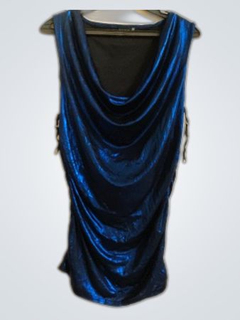 Bodyflirt Metallic Blue Draped Top